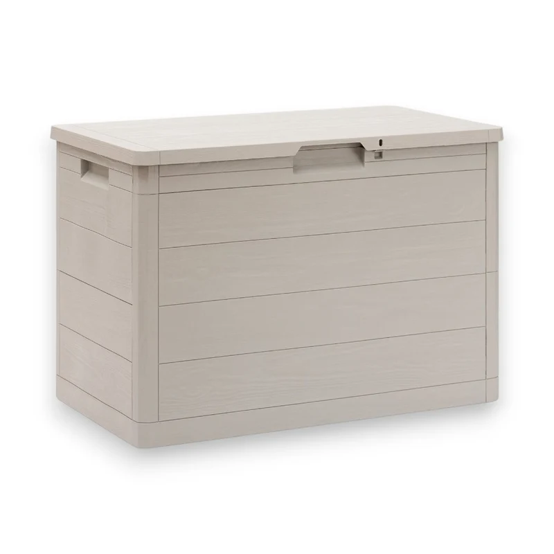 Baule multiuso in resina da interno esterno con maniglie e lucchettabile 77x44xH53 cm Woody'S160