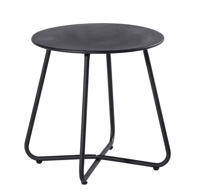 Tavolino Fungo Metallo - Nero Verniciato a Polvere D.44x45H cm