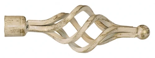 Bastone per Tenda Estensibile Zagabria – Ferro Battuto 120–210 cm, Avorio/Oro