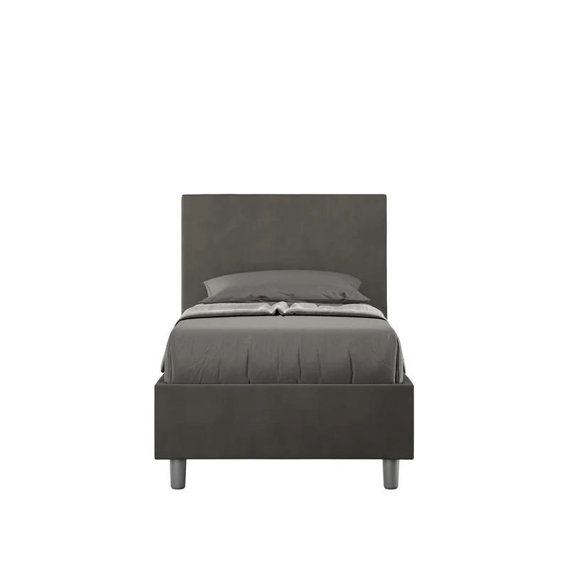 Itamoby Letto singolo contenitore imbottito 90x210 microfibra Adele