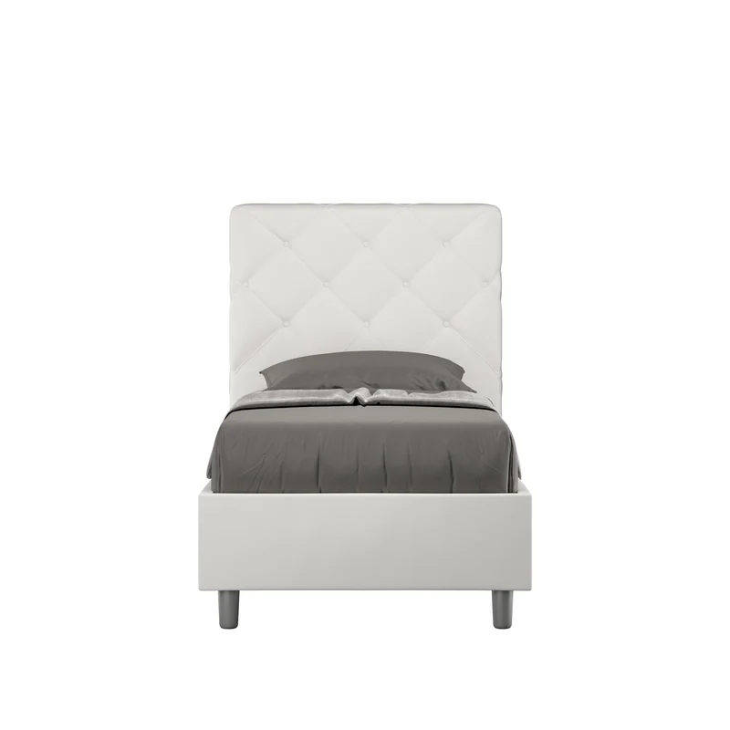 Itamoby Letto singolo imbottito similpelle Priya con e senza rete e contenitore 80x200