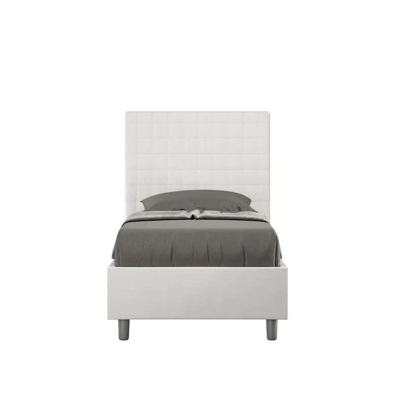 Itamoby Letto Singolo 80x190 Sunny in Similpelle con Contenitore - L.95xP.210 H.122 cm, Made in Italy