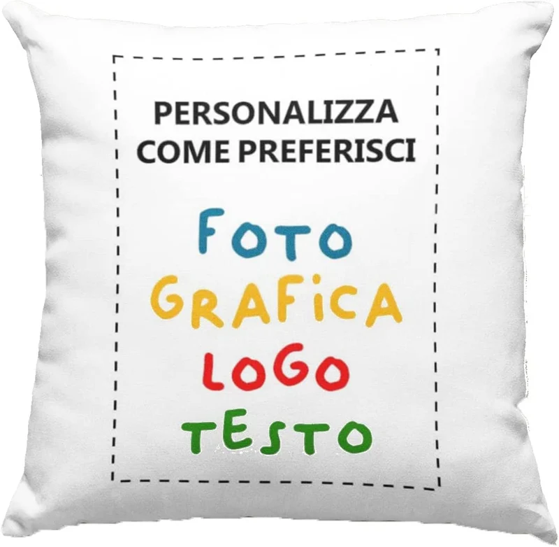 Cuscino Personalizzato con Foto e Scritte 40x40 con Imbottitura Idea Regalo Festa della Mamma papà Compleanno Natale San Valentino