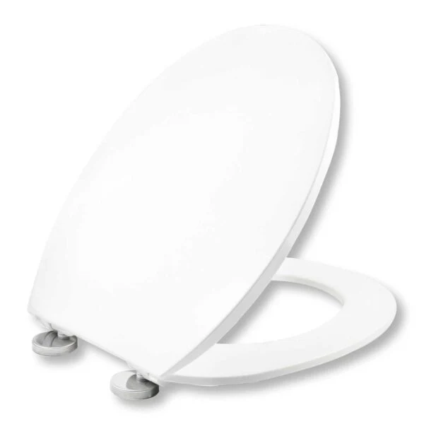 Sedile WC universale in termoindurente con chiusura rallentata e sistema estraibile