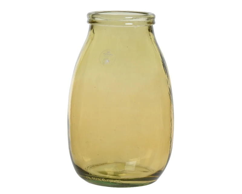 Vaso Vetro Riciclato Giallo D 18X28 Cm