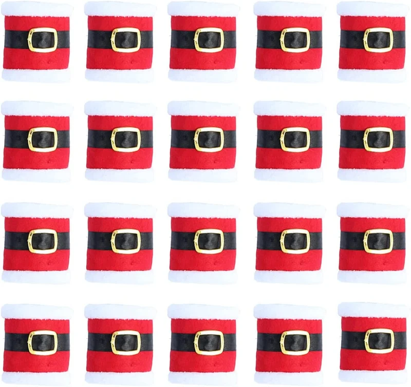 Smavles Anelli di Tovagliolo 20 PCS Portatovaglioli di Natale Anelli Tovagliolo Decorazioni per la Tavola di Natale Anelli Portatovaglioli Tabella Decorazioni di Natale della Decorazione della Casa
