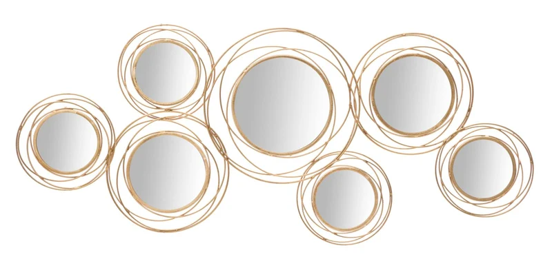 Specchio Rotondo in Metallo Dorato cm 124,5x4x53,5