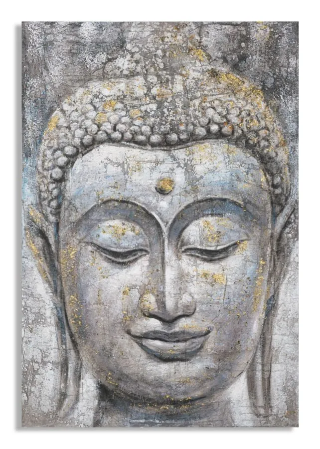 Dipinto su Tela Volto di Buddha Luminoso - cm 80x3x120