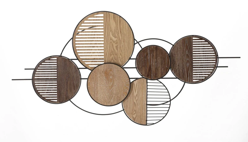 Pannello Decorativo in Ferro e Legno Woody 134x4x69,2 cm