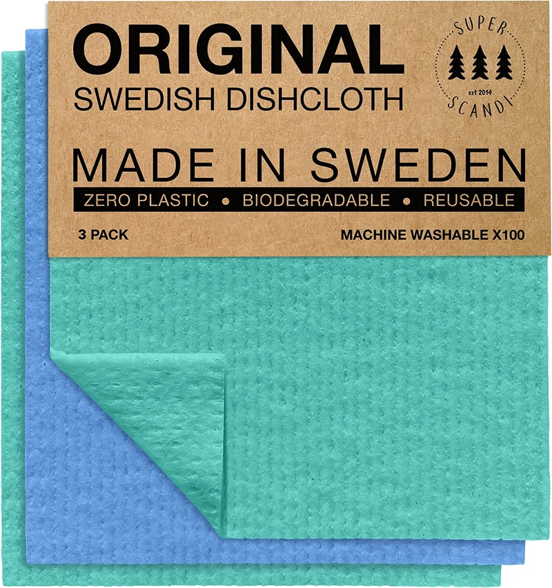 SUPERSCANDI - Panni svedesi per la cucina, ecologici, riutilizzabili e biodegradabili, confezione da 10, colore: grigio