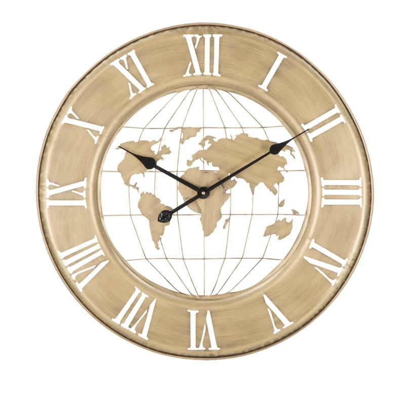 Orologio da muro eleganza metropolitana oro ø 63x3 cm