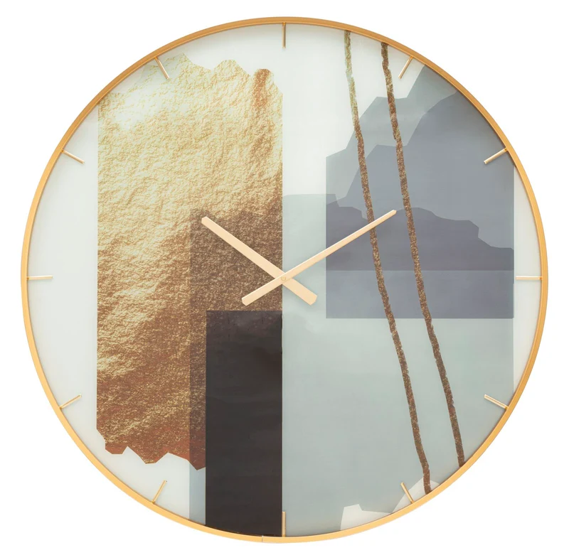 Orologio da Parete Elegante con Motivo in Vetro Ø 80x5 cm