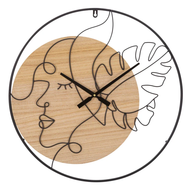 Orologio da muro elegante in metallo e legno - ø 60 cm