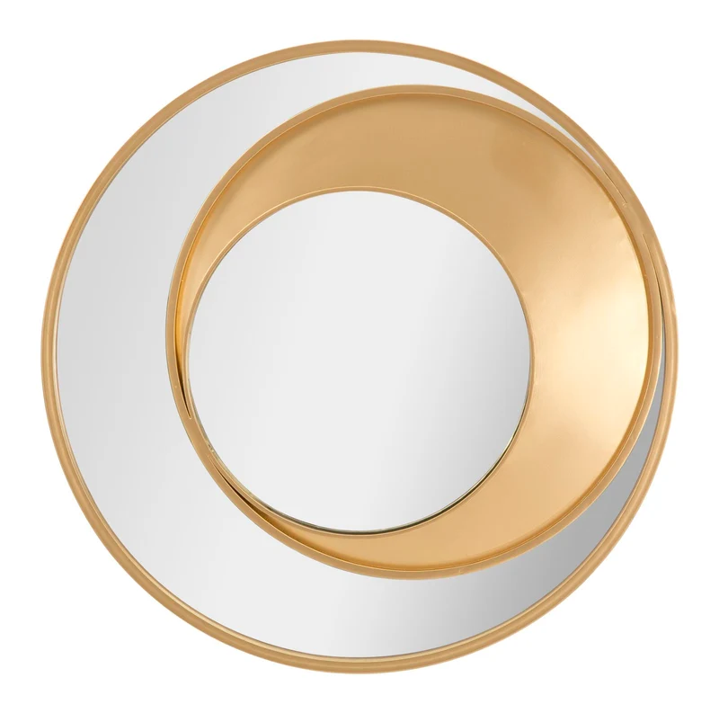 Specchio rotondo da parete Vortic cm ø 70x3,5 con cornice dorata