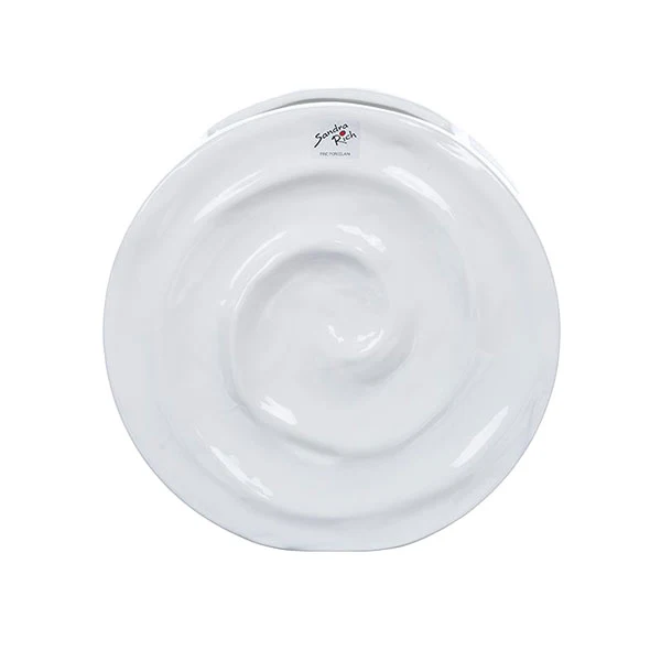 Vaso Porcellana Rotondo Bianco 19X7X18 Cm
