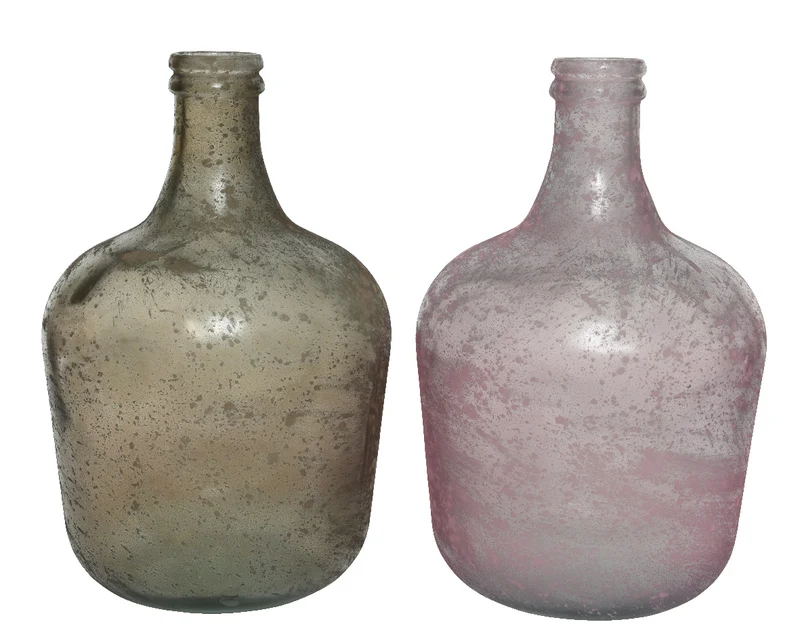 Vaso Vetro Riciclato Finitura Anticata D 27X42 Cm