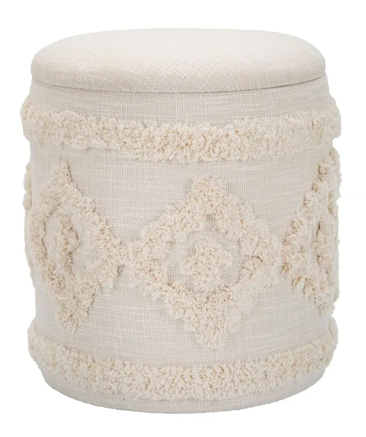 Pouf Damasco Rotondo con Contenitore Ø 35x40 cm