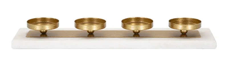 Portacandele in Marmo Elegante 40x10x5 cm