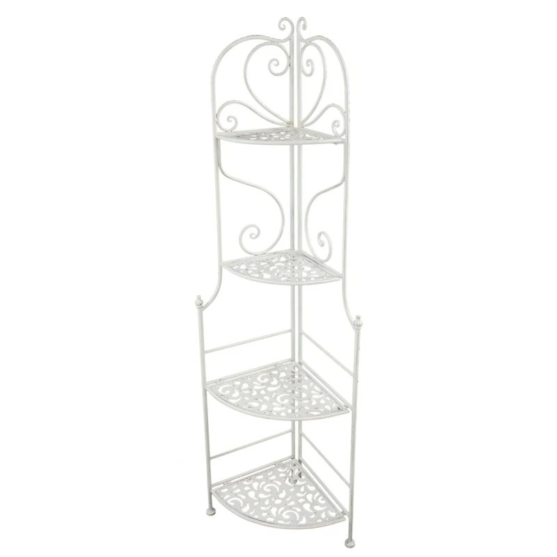 Scaffale Metallo Angolo Bianco Jessica 4 Piani 48X33X160 Cm