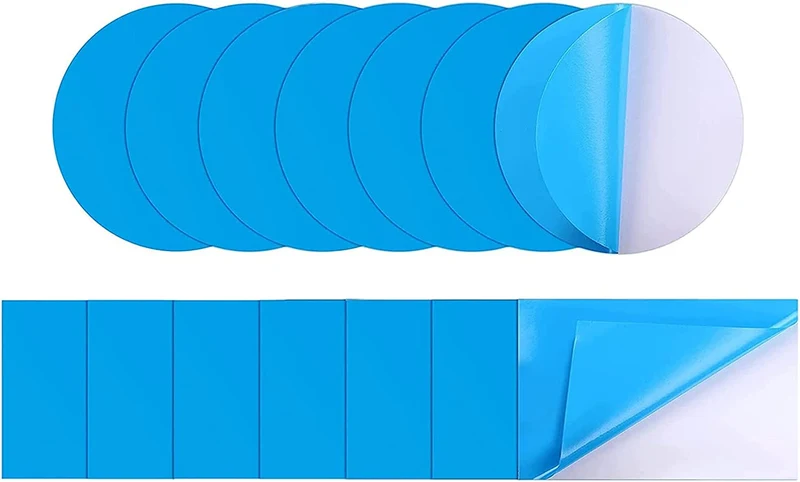 DKDDSSS 20 Pezzi Patch di Riparazione PVC Autoadesivo, Patch a Fodera in Vinile di Piscina Gomme Viniliche da Riparazione di Barche per Gommoni Raft Kayak (Rettangolo, Rotonde)