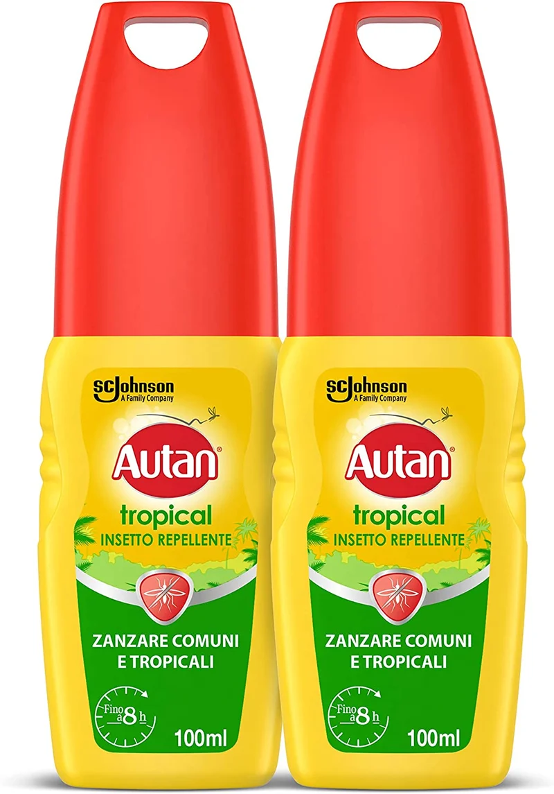 Autan Tropical Vapo Bipacco, Insetto Repellente e Antizanzare Comuni e Tropicali, 2 Confezioni da 100ml