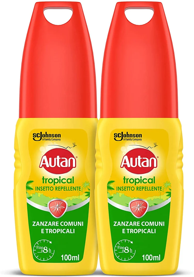 Autan Tropical Vapo Bipacco, Insetto Repellente e Antizanzare Comuni e Tropicali, 2 Confezioni da 100ml