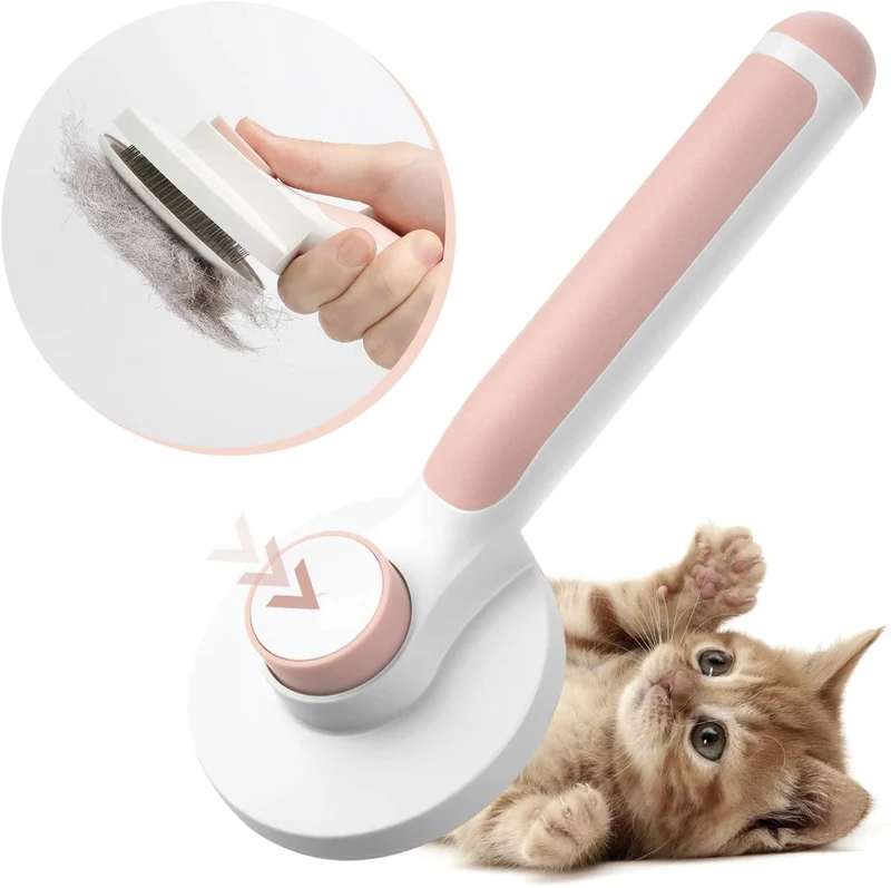 Baytion Spazzola per Gatto e Cani Autopulente, Toelettatura Spazzola Gatti Pelo Corto / Lungo per Eliminare Pelo Superfluo Morto e Sottopelo, Non Graffiano sulla degli Animali