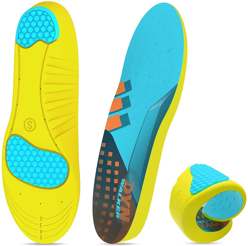 DynWalker Unisex Gel Solette Unisex Piedi Piatti Memory Foam Scarpe Odore e Assorbimento del Sudore Scarpe da Passeggio Tacco Morbido Design Antiscivolo Regolabile Taglia 1 Paio L ( 40.5 - 44.5 )