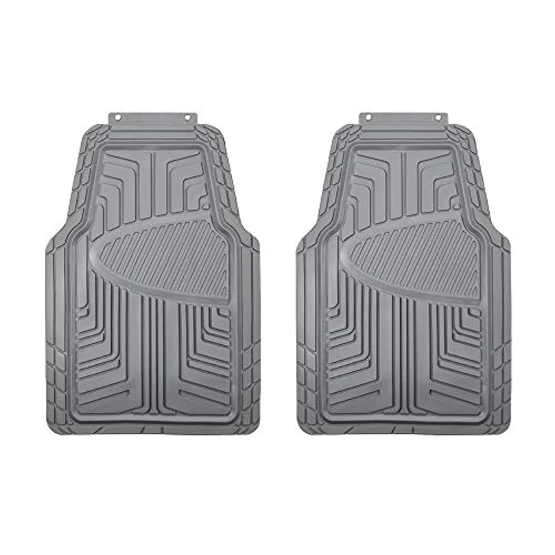 Set da 2 tappetini in gomma per auto, SUV, camion, per tutte le stagioni, grigio