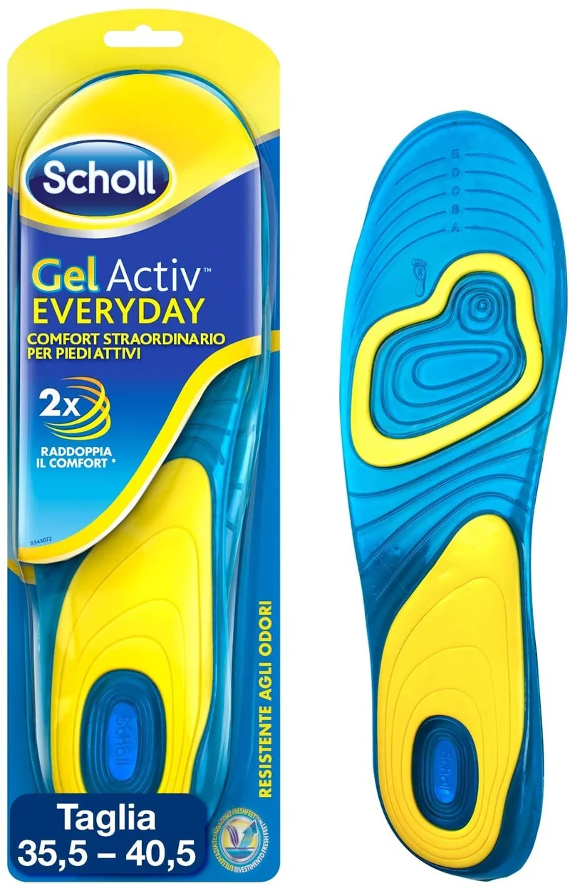 Scholl Solette Scarpe Quotidiane Gel Activ Everyday per Uomo, 40-46.5 EU, 1 Paio
