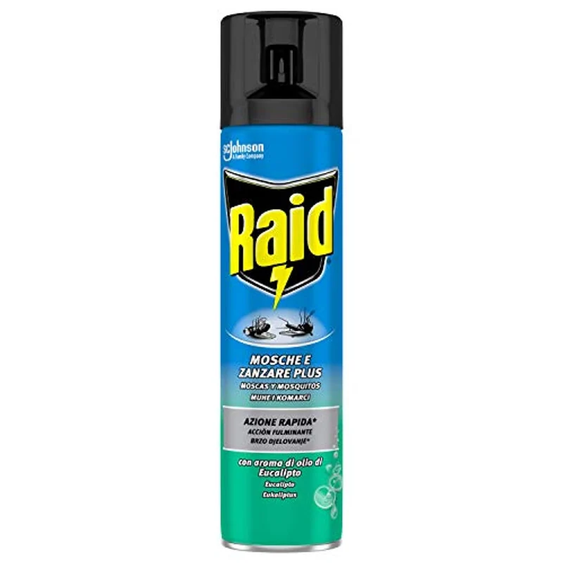 Raid Spray Mosche e Zanzare Plus Eucalipto, 400ml