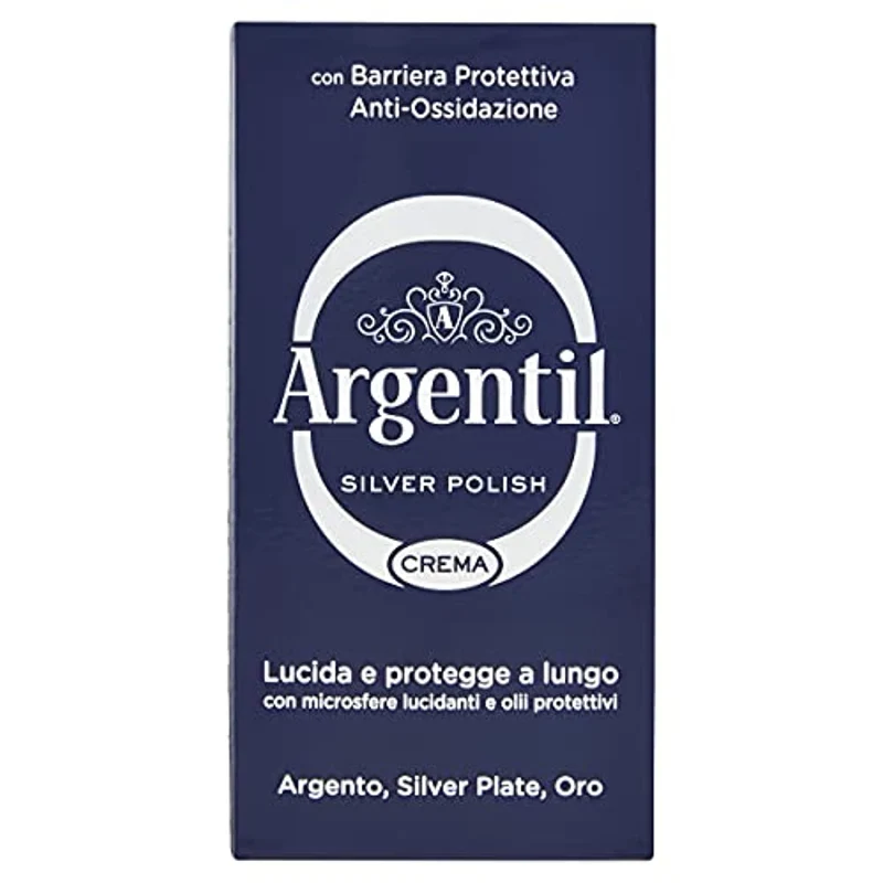 Argentil Detergente Specifico per Argento in Crema, Azione Lucidante e Antiossidante, con Barriera Protettiva, 150 ml