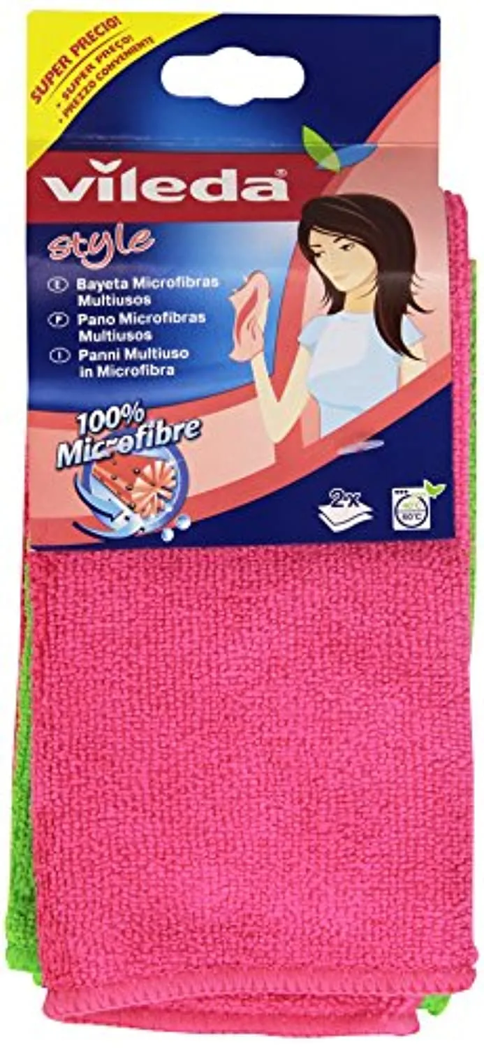 Vileda - Panni, Multiuso in Microfibra - 2 pezzi