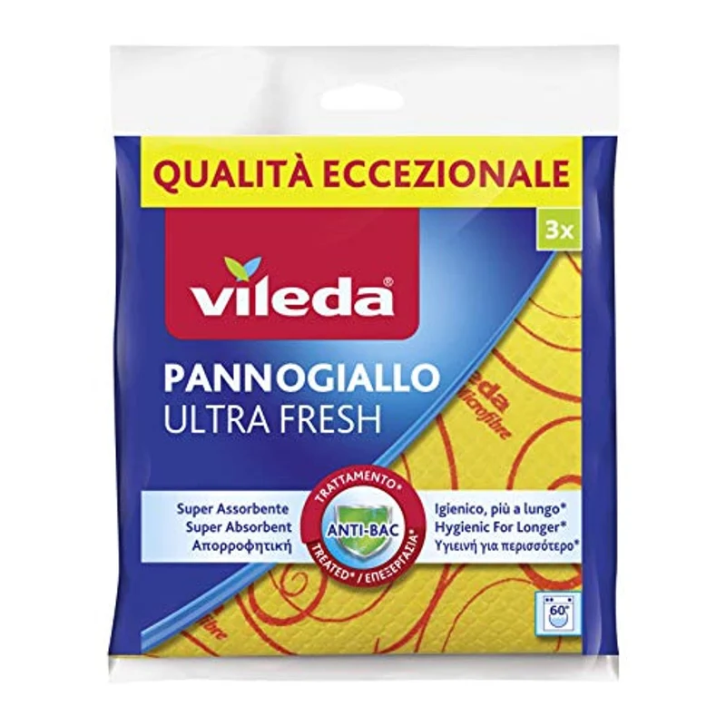 Vileda Panno Giallo, Confezione da 3 Pezzi