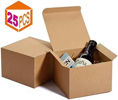 Switory Scatole Regalo 50pc con Coperchio 10x10x10cm, scatole Marrone