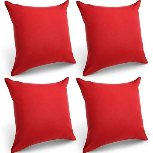 4 Pacchi Fodere Cuscini Decor Esterno Impermeabili per Balconi, Federa Rosso